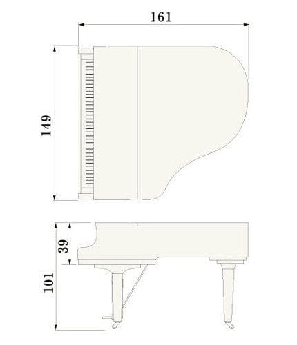 Imagen del contorno piano de cola YAMAHA modelo C1X