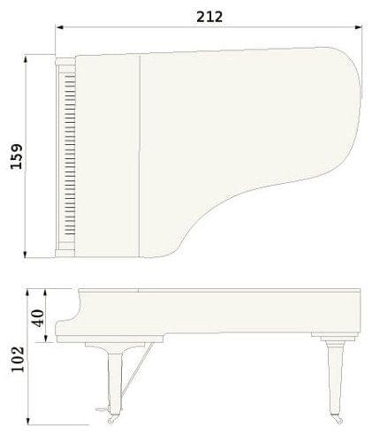 Imagen del contorno piano de cola YAMAHA modelo CF6