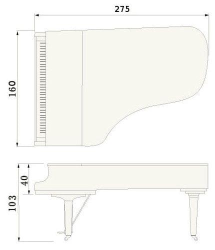 Imagen del contorno piano de cola YAMAHA modelo CFX