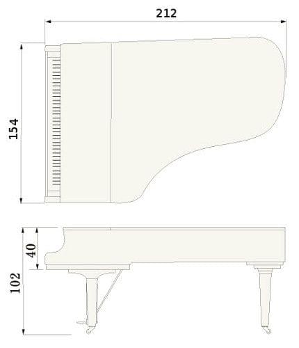 Imagen del contorno piano de cola YAMAHA modelo S6