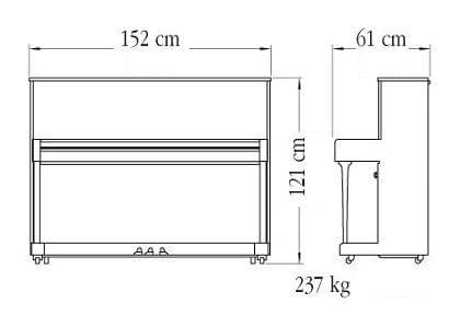 Imagen del contorno piano vertical YAMAHA modelo B3