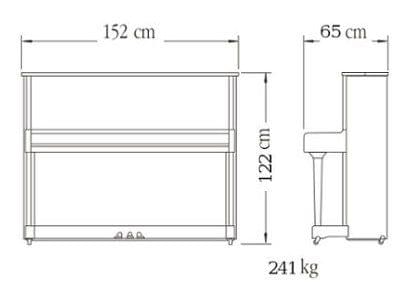 Imagen del contorno piano vertical YAMAHA modelo SE122