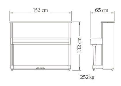 Imagen del contorno piano vertical YAMAHA modelo SE132