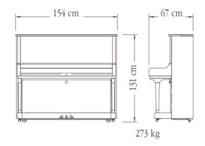 Imagen del contorno piano vertical YAMAHA modelo SU7