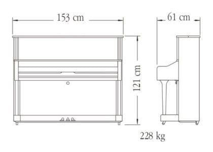 Imagen del contorno piano vertical YAMAHA modelo U1