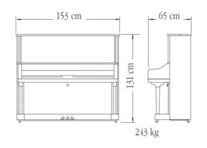 Imagen del contorno piano vertical YAMAHA modelo U3S