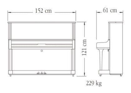 Imagen del contorno piano vertical YAMAHA modelo YUS1