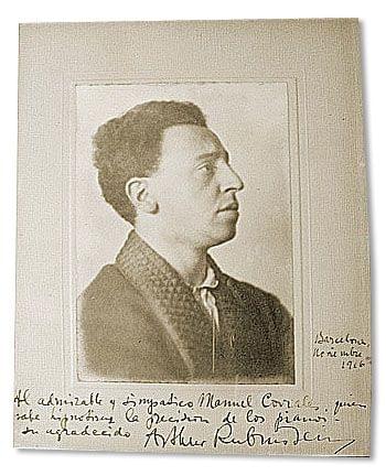 Imagen de la  Dedicatoria de Arthur Rubinstein