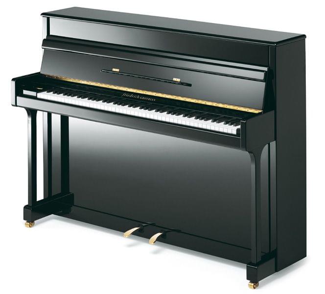 Imagen piano vertical GROTRIAN modelo Friedrich Grotrian negro pulido