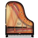 Imagen piano de cola YAMAHA premium CF Series. Modelo CF4 color negro pulido vista cenital