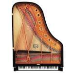 Imagen piano de cola YAMAHA premium CF Series. Modelo CF6 color negro pulido vista cenital
