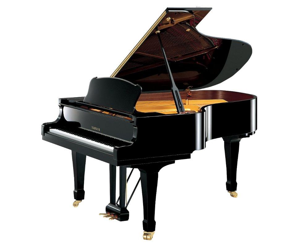 Imagen piano de cola YAMAHA premium S Series. Modelo S4 color negro pulido