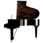 Imagen piano de cola YAMAHA Series CX. Modelo C2X color negro pulido vista lateral