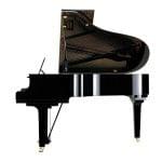 Imagen piano de cola YAMAHA Series CX. Modelo C3X color negro pulido vista lateral