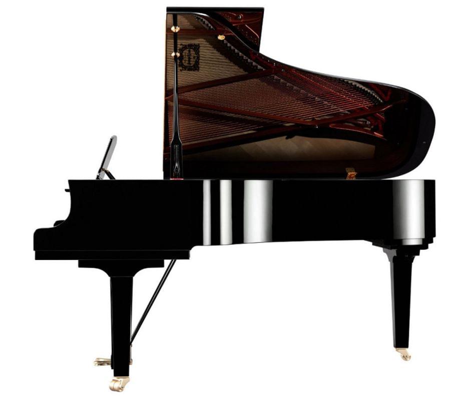 Imagen piano de cola YAMAHA CX Series. Modelo C6X color negro pulido vista lateral