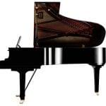 Imagen piano de cola YAMAHA CX Series. Modelo C6X color negro pulido vista lateral