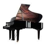 Imagen piano de cola YAMAHA CX Series. Modelo C7X color negro pulido vista lateral
