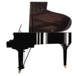 Imagen piano de cola YAMAHA serie estudio. Modelo GC2 color negro pulido lateral