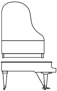 Imagen del contorno piano de cola BÖSENDORFER modelo estándar 200