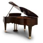 Imagen piano de cola BÖSENDORFER modelo estándar 200 color nogal con banqueta vista posterior