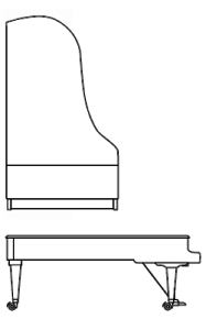 Imagen del contorno piano de cola BÖSENDORFER modelo estándar 280