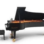 Imagen piano de cola BÖSENDORFER modelo estándar 280 color negro con banqueta vista lateral
