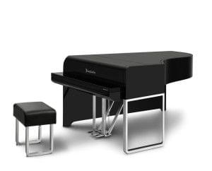 Imagen piano de cola BÖSENDORFER modelo de diseño AUDI color negro cerrado con banqueta