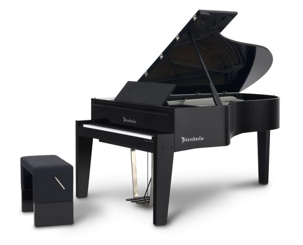 Imagen piano de cola BÖSENDORFER modelo diseño Edge con banqueta