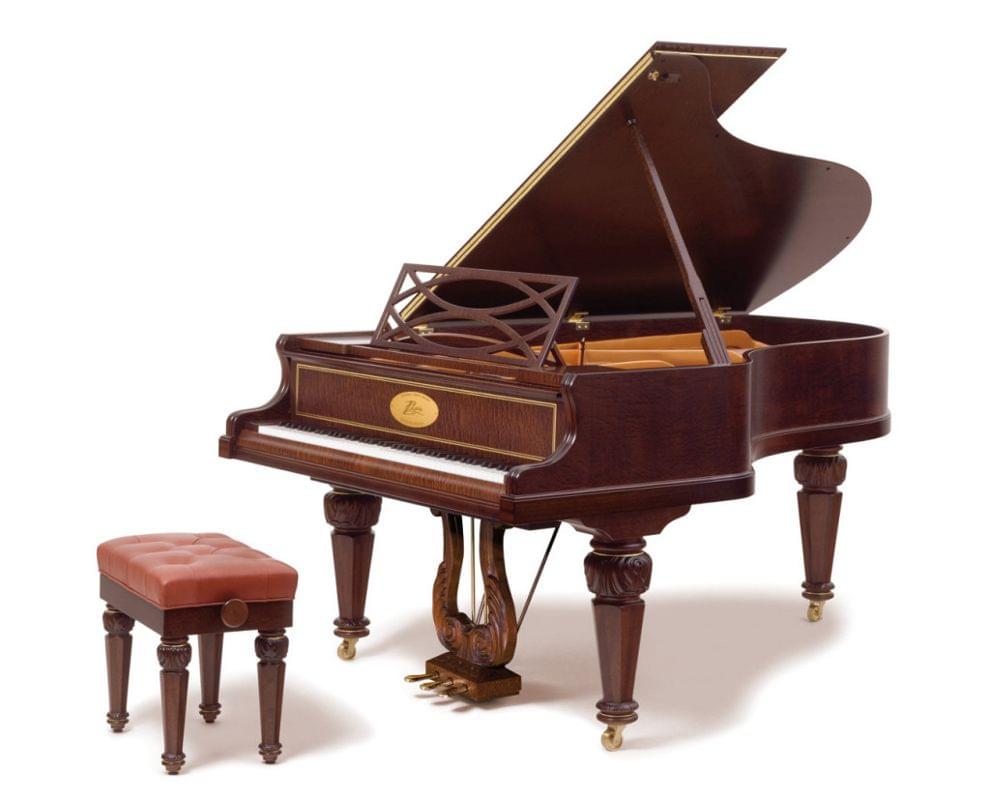 Imagen piano de cola BÖSENDORFER modelo especial Chopin con banqueta color pommele satinado