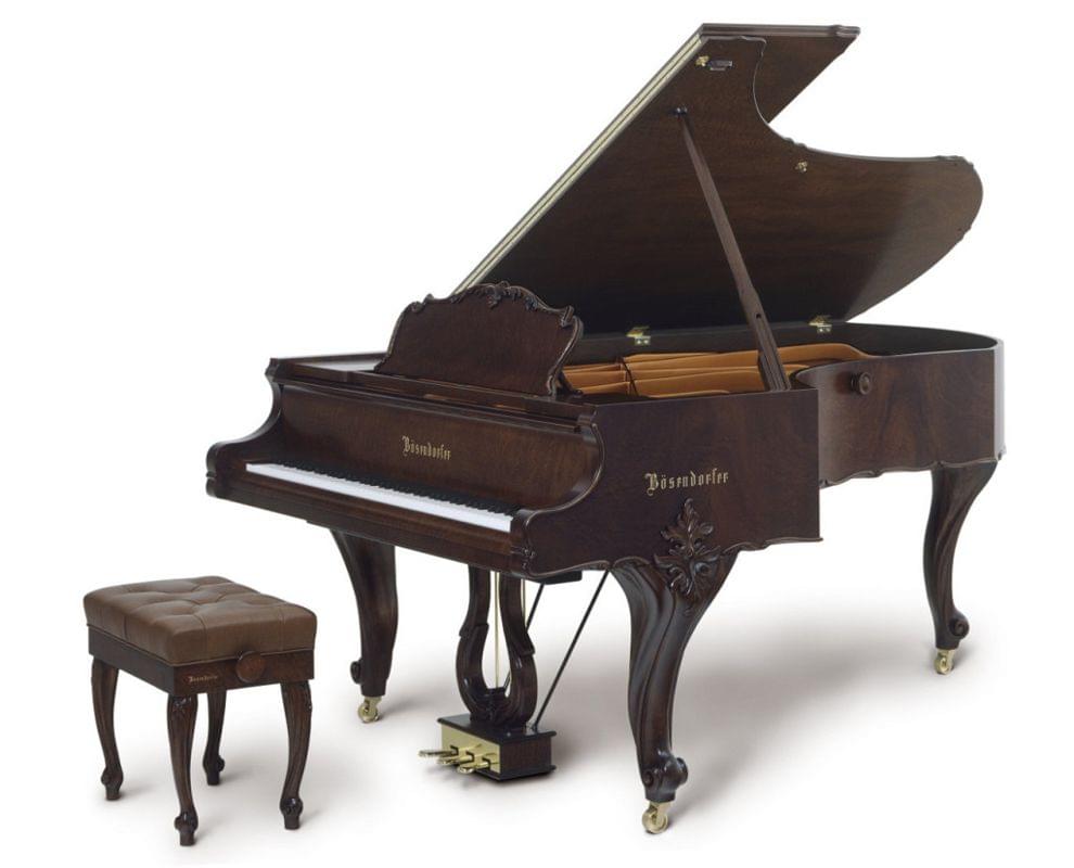 Imagen piano de cola BÖSENDORFER modelo especial Louis XVI con banqueta color pommele satinado