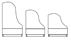 Imagen contornos disponibles para piano de cola BÖSENDORFER diseño Porsche