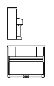 Imagen del contorno piano vertical BÖSENDORFER modelo estándar 120 CL
