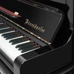 Imagen piano vertical BÖSENDORFER modelo 130 CL detalle teclado marca