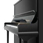 Imagen piano vertical BÖSENDORFER modelo 130 CL vista lateral detalle teclado