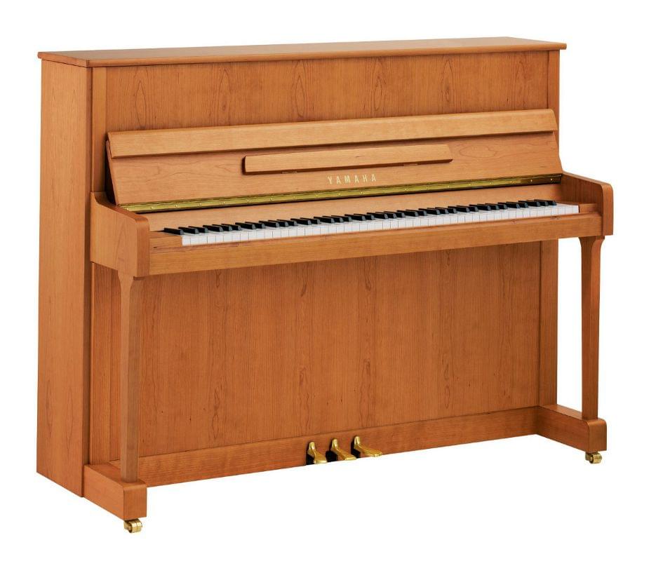 Imagen piano vertical YAMAHA. P Series. Modelo P116 color cerezo satinado