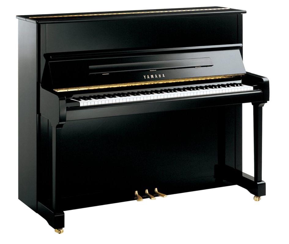 Imagen piano vertical YAMAHA. P Series. Modelo P121 color negro pulido