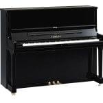 Imagen piano vertical YAMAHA SE Series. Modelo SE122 color negro pulido