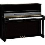 Imagen piano vertical YAMAHA SU Series. Modelo SU118c color negro pulido