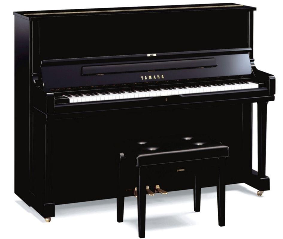 Imagen piano vertical YAMAHA YUS Series. Modelo YUS1 color negro pulido