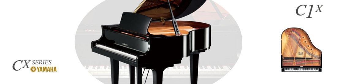 Imagen piano de cola YAMAHA CX Series. Modelo C1X  color negro pulido