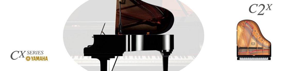 Imagen piano de cola YAMAHA CX Series. Modelo C2X  color negro pulido