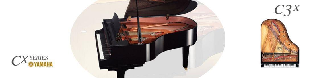 Imagen piano de cola YAMAHA CX Series. Modelo C3X  color negro pulido