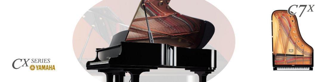 Imagen piano de cola YAMAHA CX Series. Modelo C7X  color negro pulido