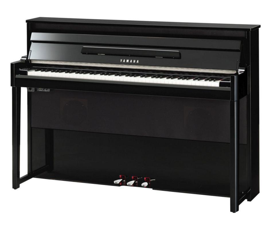Imagen piano híbrido YAMAHA modelo  NU1 en color negro pulido