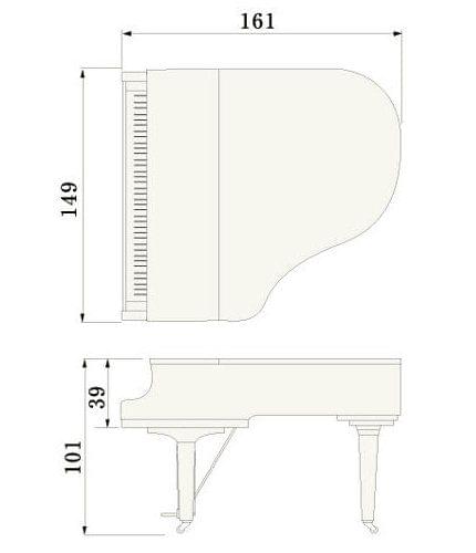 Imatge del contorn piano de cua YAMAHA model GC1