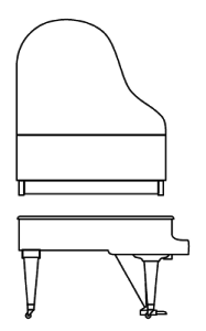 Imagen del contorno piano de cola BÖSENDORFER modelo estándar 155