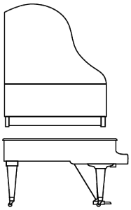 Imagen del contorno piano de cola BÖSENDORFER modelo estándar 185