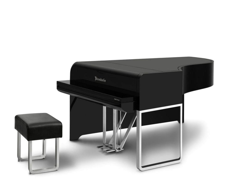 Imagen piano de cola BÖSENDORFER model de diseño AUDI cerrado con banqueta