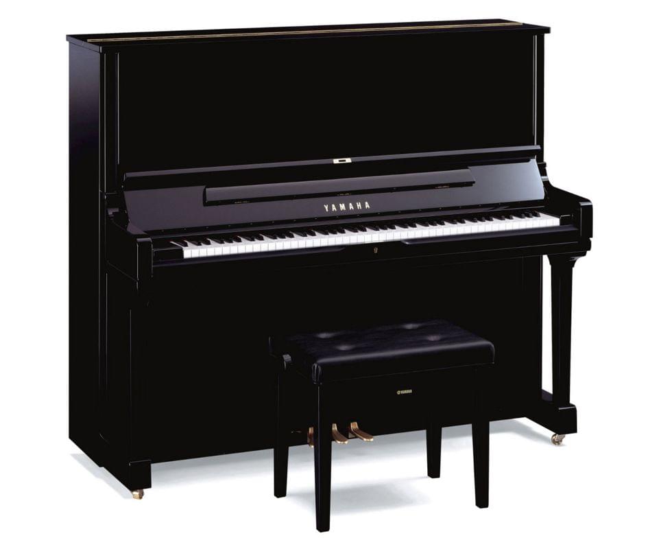 Imagen piano vertical YAMAHA YUS Series. Model YUS3 color negro pulido