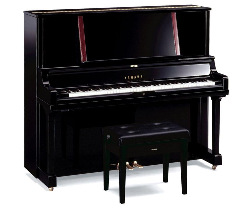 Imagen piano vertical YAMAHA YUS Series. Model YUS3 color negro pulido